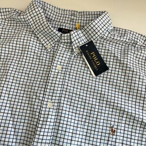 Polo Ralph Lauren Men’s NWT Classic Fit Long Sleeve Button Down Blue‎ Check 4XLT